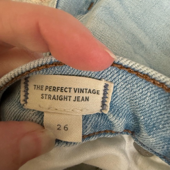 Madewell Light Blue Distressed Straight Leg Jeans - Picture 4 of 9